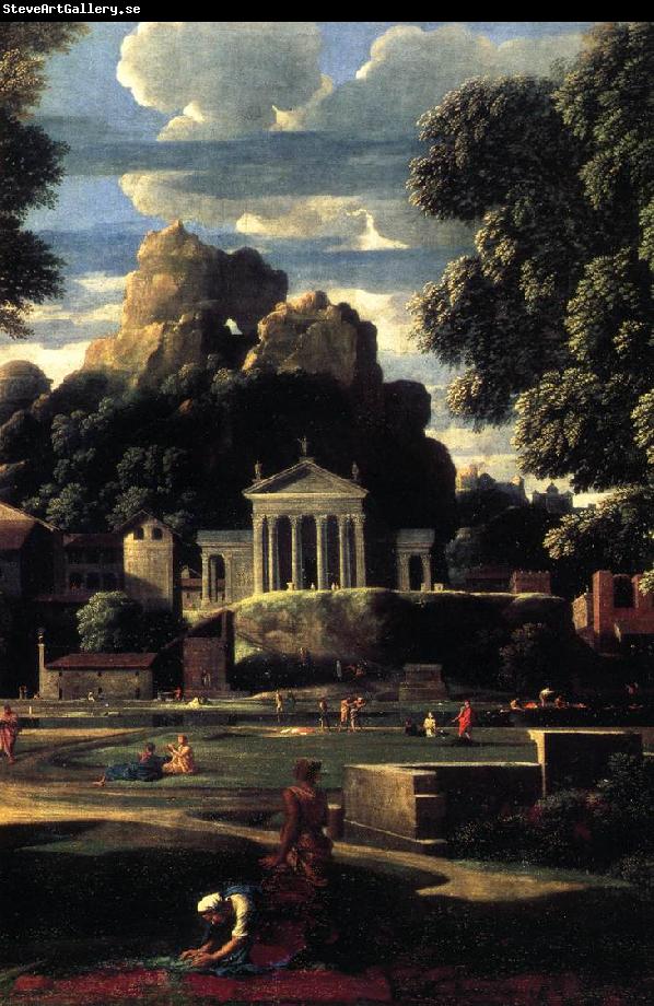 POUSSIN, Nicolas Landscape with the Gathering of the Ashes of Phocion (detail) af